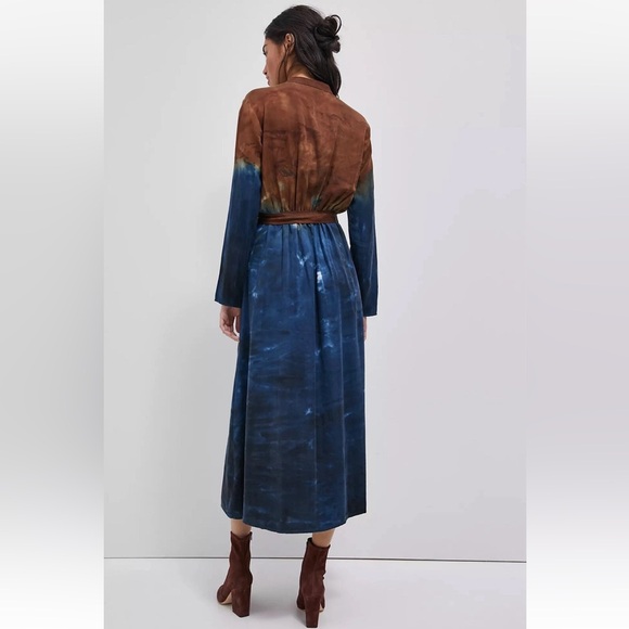 Anthropologie- Cloth & Stone Perla Long Sleeve Tie Dye Maxi Dress - Picture 3 of 15
